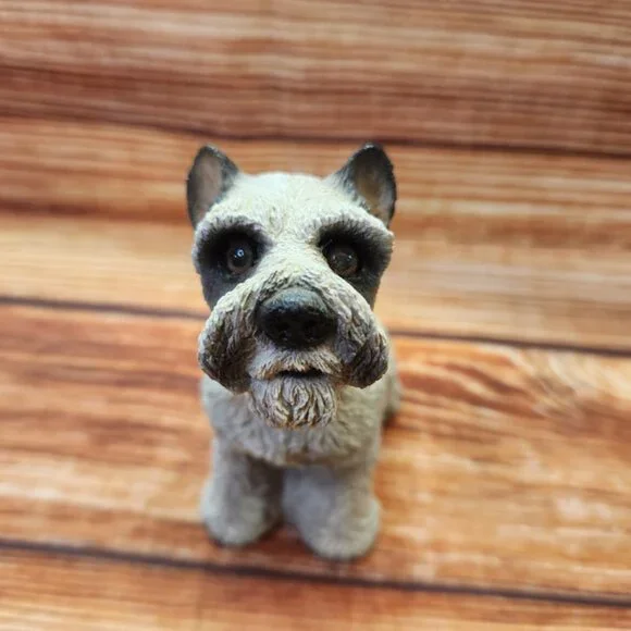 Vtg 4.5" White Schnauzer Dog Sitting Dime Bank - Picture 2 of 8